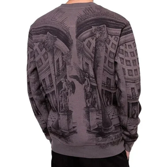 Hugo Boss Dadded Men's Oversized Charcoal Printed Sweatshirt Size S - Picture 11 of 11